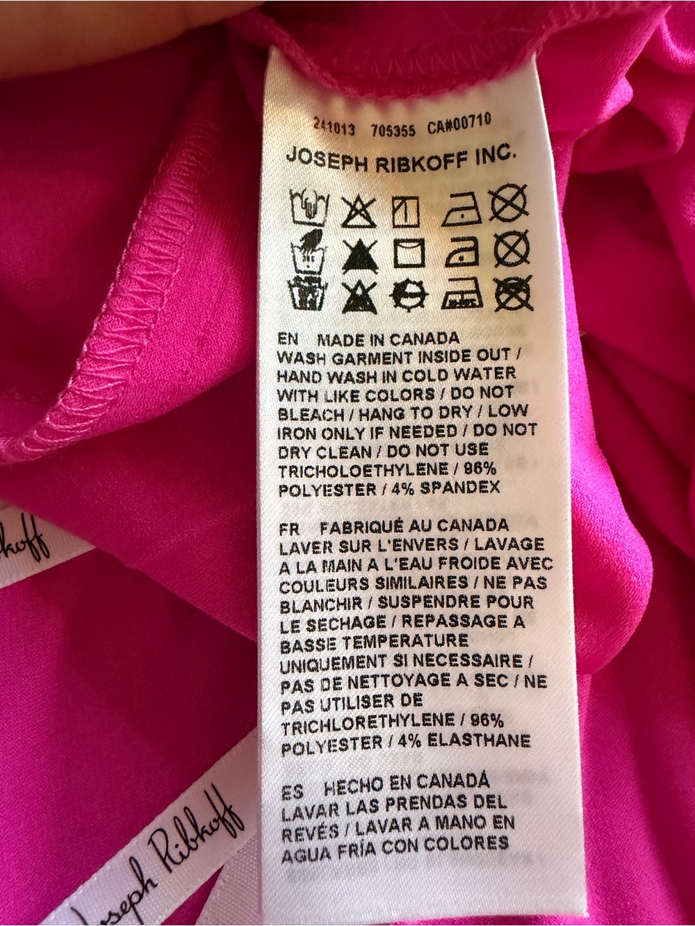 Joseph Ribkoff NWOT Fuchsia Pleated Midi Ruched Wrap Dress Made in Canada Sz 10 - Picture 15 of 15